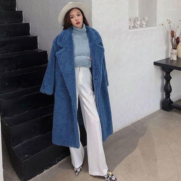 women's wool & blends 2021 winter arrival women warm coat long sleeve lapel outerwear plush cardigans overcoats femme coats streetwear, Black
women's wool & blends 2021 winter arrival women warm coat long sleeve lapel outerwear plush cardigans overcoats femme coats streetwear, Black