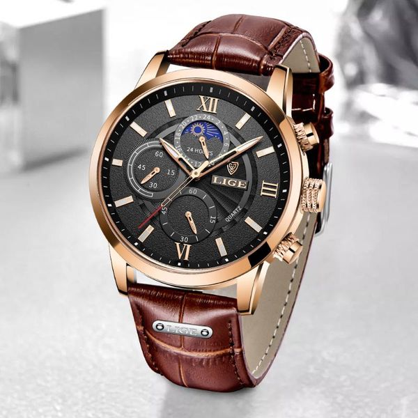 wristwatches lige luxury 24 hours moon phase watch business waterproof chronograph wrist watches for men sport date quartz clock male+box, Slivery;brown
wristwatches lige luxury 24 hours moon phase watch business waterproof chronograph wrist watches for men sport date quartz clock male+box, Slivery;brown