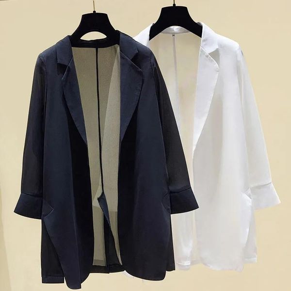 women's suits & blazers 2021 chiffon thin small suit jacket women spring and summer casual sunscreen shirt trumpet sleeve air-condition, White;black
women's suits & blazers 2021 chiffon thin small suit jacket women spring and summer casual sunscreen shirt trumpet sleeve air-condition, White;black