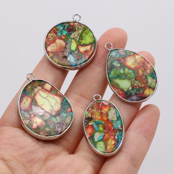 charms small pendant natural emperor stone silver edging for jewelry making diy earrings necklace accessories gift, Bronze;silver
charms small pendant natural emperor stone silver edging for jewelry making diy earrings necklace accessories gift, Bronze;silver