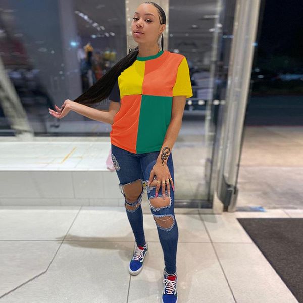 contrast color patchwork harajuku women t-shirt streetwear round neck short sleeve slim hip hop girls basic casual tshirt women's, White
contrast color patchwork harajuku women t-shirt streetwear round neck short sleeve slim hip hop girls basic casual tshirt women's, White