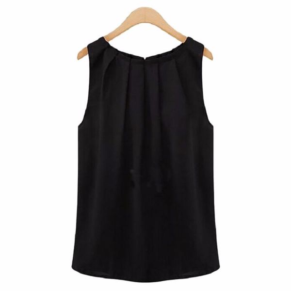 women's blouses & shirts women tropical simple pure color fold sleeveless o neck chiffon casual shirt plus size xxxl, White
women's blouses & shirts women tropical simple pure color fold sleeveless o neck chiffon casual shirt plus size xxxl, White