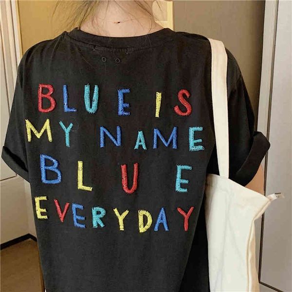 short sleeve letter eembroidered pocket loose fashion women t-shirt college wind basic spring autumn t-shirts 210426, White
short sleeve letter eembroidered pocket loose fashion women t-shirt college wind basic spring autumn t-shirts 210426, White