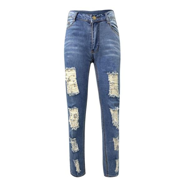 women's jeans women button high waist slim band micro pants ripped stitched trousers causal vintage denim pantalones de mujer, Blue
women's jeans women button high waist slim band micro pants ripped stitched trousers causal vintage denim pantalones de mujer, Blue