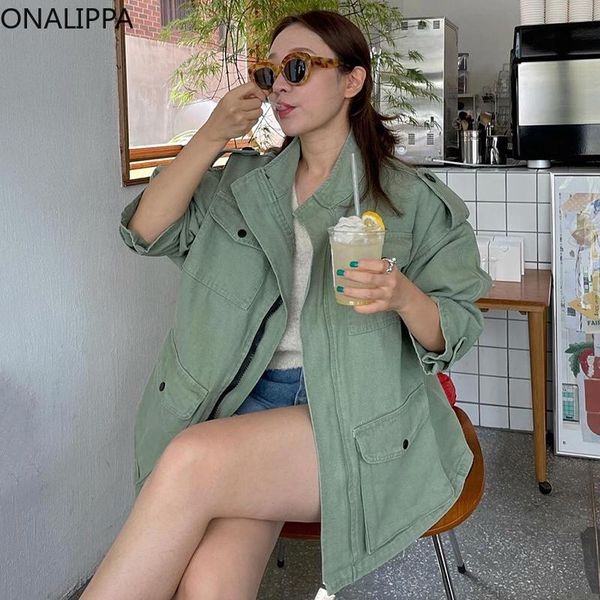women's jackets onalippa stand-up collar trench female korean vintage large pockets design loose casual long-sleeved tooling windbreake, Black;brown
women's jackets onalippa stand-up collar trench female korean vintage large pockets design loose casual long-sleeved tooling windbreake, Black;brown
