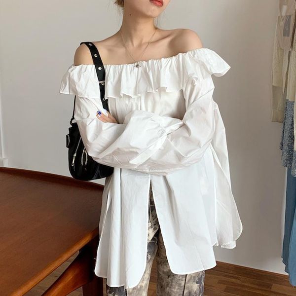 women's blouses & shirts vanovich korean style women and spring autumn 2022 ladies off shoulder long sleeve clothes, White
women's blouses & shirts vanovich korean style women and spring autumn 2022 ladies off shoulder long sleeve clothes, White