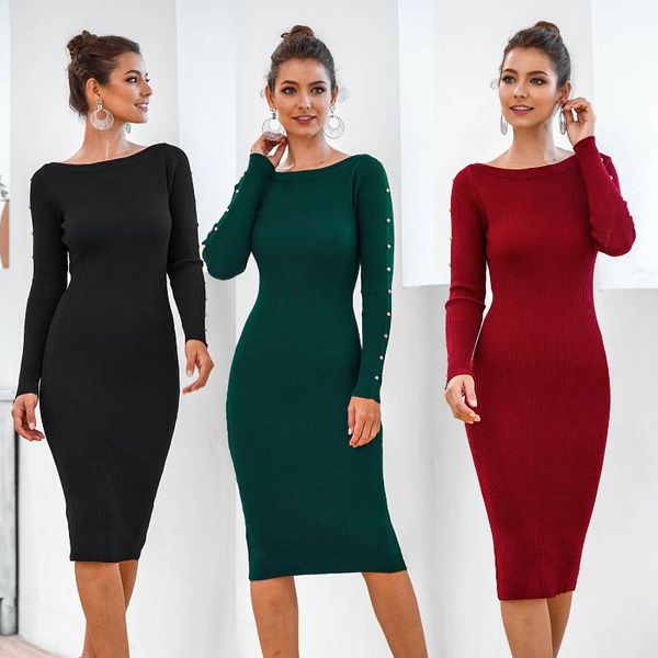 casual dresses women's knitted sweater dress women autumn winter elegant slim solid o neck ladies bodycon long sleeve vestidos, Black;gray
casual dresses women's knitted sweater dress women autumn winter elegant slim solid o neck ladies bodycon long sleeve vestidos, Black;gray