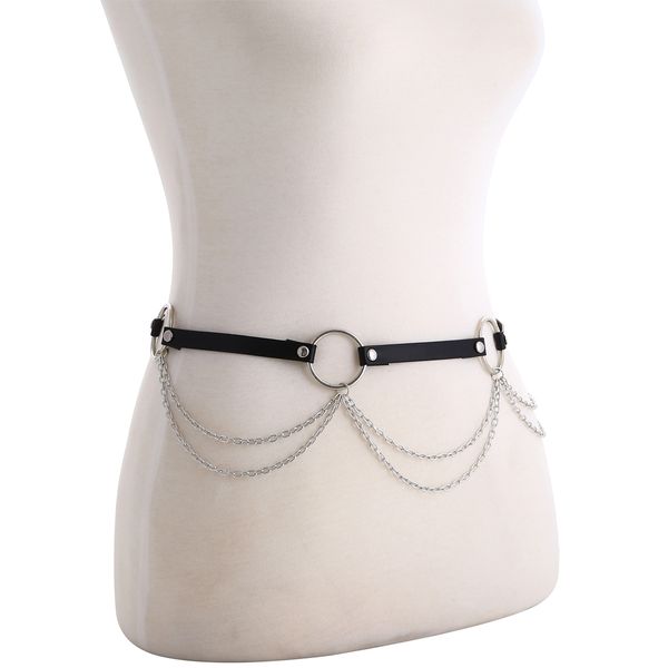 leather body harness chain belt body chain women straps girls rave waist jewelry fashion accessory, Silver
leather body harness chain belt body chain women straps girls rave waist jewelry fashion accessory, Silver