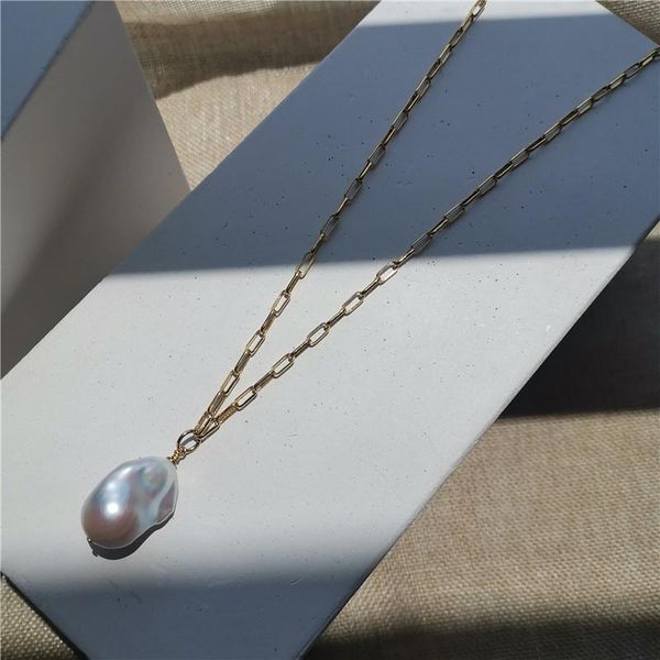 pendant necklaces fashion personality classic irregular baroque pearl, Silver