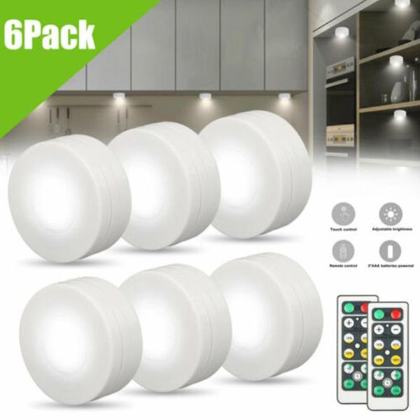 6x wireless led puck light kitchen under cabinet bedroom wardrobe closet night lights with remote control home lamp
6x wireless led puck light kitchen under cabinet bedroom wardrobe closet night lights with remote control home lamp