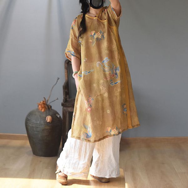 johnature women vintage ramie dresses v-neck short sleeve summer female chinese style loose dresses 210521, Black;gray
johnature women vintage ramie dresses v-neck short sleeve summer female chinese style loose dresses 210521, Black;gray