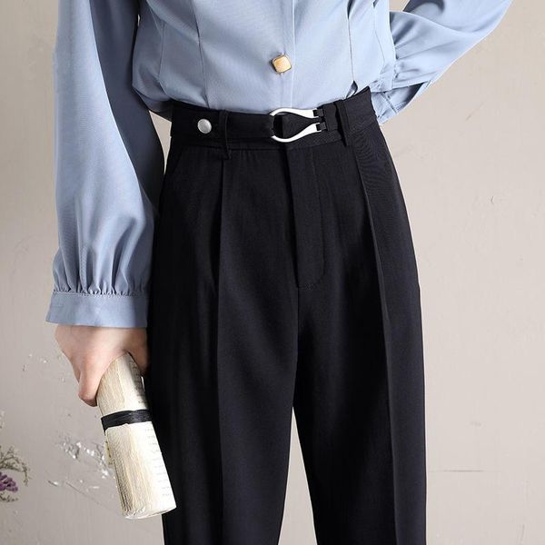 women's pants & capris black suit loose high waist harem autumn 2021 slim sashes pockets office ladies fashion, Black;white
women's pants & capris black suit loose high waist harem autumn 2021 slim sashes pockets office ladies fashion, Black;white