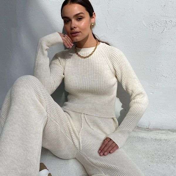 women's two piece pants 2021 autumn winter sweater 2 sets warm knitted pullovers with trouser female jumpers casual suits, White
women's two piece pants 2021 autumn winter sweater 2 sets warm knitted pullovers with trouser female jumpers casual suits, White