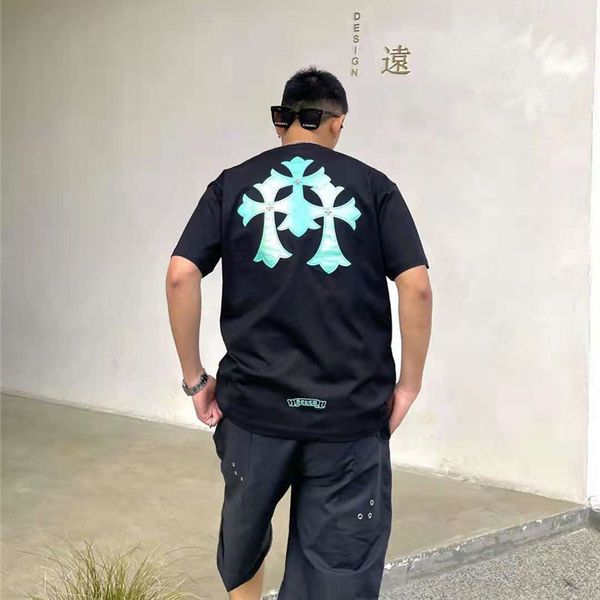 21 summer new ins tide brand ch sanskrit letter cross skin embroidery casual round neck short sleeve t-shirt f, White;black
21 summer new ins tide brand ch sanskrit letter cross skin embroidery casual round neck short sleeve t-shirt f, White;black