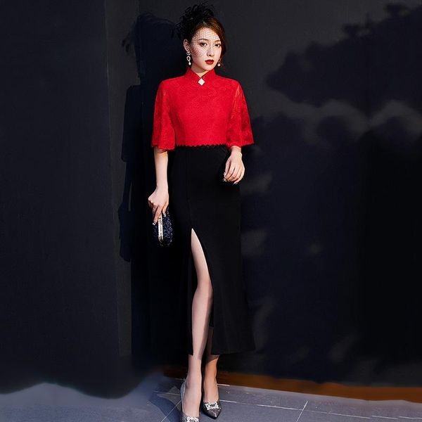 women slim front split novelty cheongsam exquisite button trim butterfly sleeve qipao elegant mandarin collar chinese dress ethnic clot, Red
women slim front split novelty cheongsam exquisite button trim butterfly sleeve qipao elegant mandarin collar chinese dress ethnic clot, Red