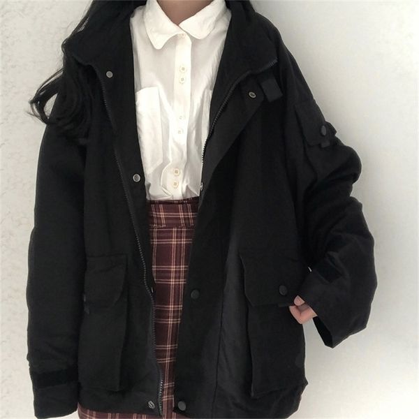 japanese winter ulzzang punk women's fashion solid color long-sleeved jacket ins vintage chic harajuku 210922, Black;brown
japanese winter ulzzang punk women's fashion solid color long-sleeved jacket ins vintage chic harajuku 210922, Black;brown