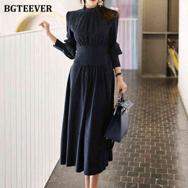 office ladies stand collar lantern sleeve women dress elegant slim waist a-line ruched female long dress party vestidos 2021 y1204, Black;gray
office ladies stand collar lantern sleeve women dress elegant slim waist a-line ruched female long dress party vestidos 2021 y1204, Black;gray