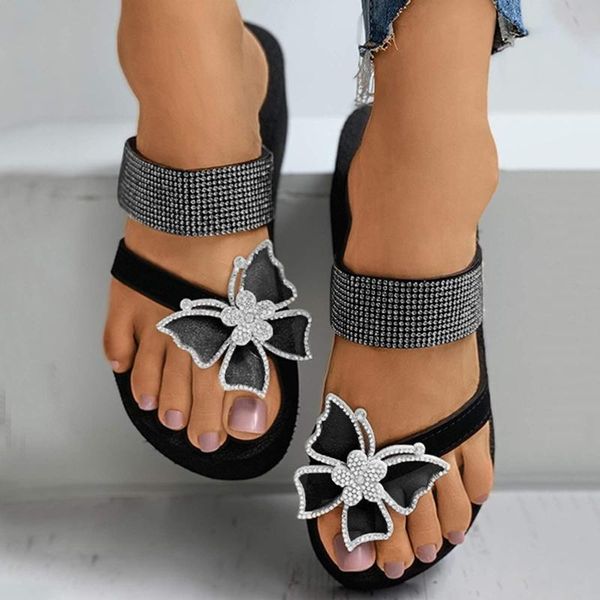 slippers women summer ring toe butterfly crystal flower platform thick sole light slides fashion outdoor sandals shoes ladies, Black
slippers women summer ring toe butterfly crystal flower platform thick sole light slides fashion outdoor sandals shoes ladies, Black