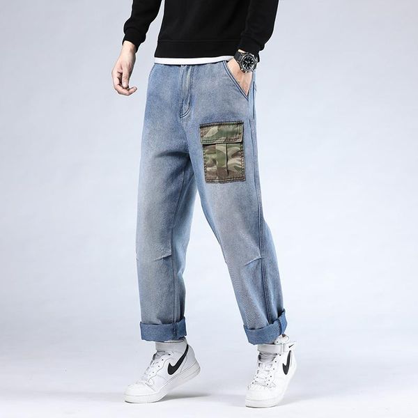 men's jeans 46 plus size 2021 baggy male casual denim pocket straight pants fashion loose trousers streetwear, Blue
men's jeans 46 plus size 2021 baggy male casual denim pocket straight pants fashion loose trousers streetwear, Blue