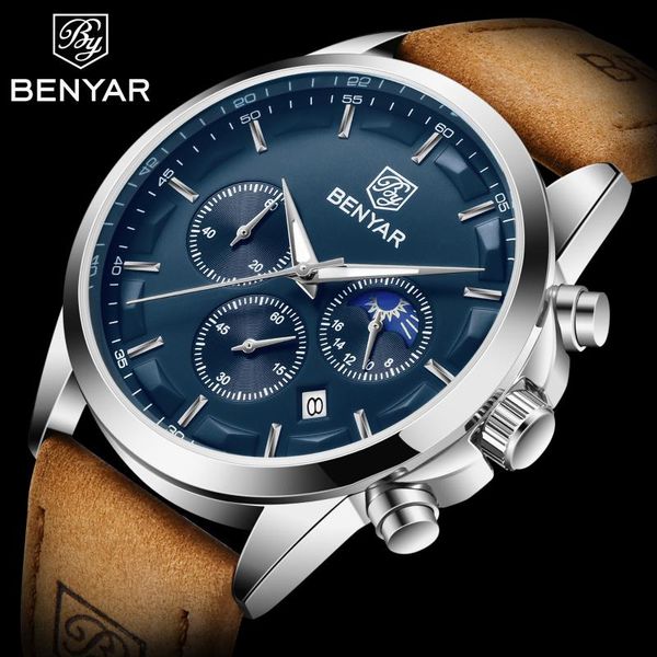 wristwatches benyar 2021 men's 40mm quartz watch military multifunctional timing code meter automatic waterproof clock relogio masculin, Slivery;brown
wristwatches benyar 2021 men's 40mm quartz watch military multifunctional timing code meter automatic waterproof clock relogio masculin, Slivery;brown