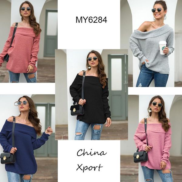 women's sweaters 2021 style slash neck pullovers women shirt knitted sweater fashional elegant spring autumn selling, White;black
women's sweaters 2021 style slash neck pullovers women shirt knitted sweater fashional elegant spring autumn selling, White;black