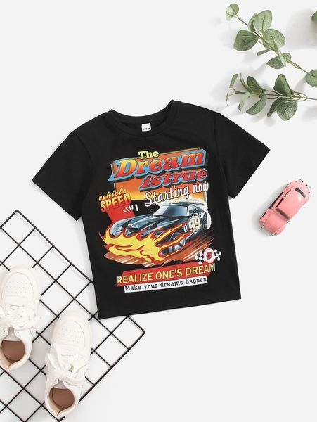 baby car and slogan graphic tee dress she, Red;yellow
baby car and slogan graphic tee dress she, Red;yellow