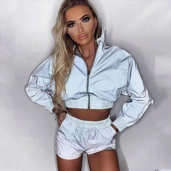 autumn tracksuit zip reflective light womens tracksuits short jackets coat casual clubwear sports suit festival clothes plus size, Gray
autumn tracksuit zip reflective light womens tracksuits short jackets coat casual clubwear sports suit festival clothes plus size, Gray