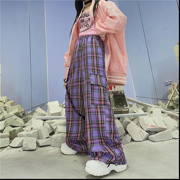 gothic harajuku purple checked women pant trousers hippie chain plaid cargo y2k aesthetic streetwear high waist, Black;white
gothic harajuku purple checked women pant trousers hippie chain plaid cargo y2k aesthetic streetwear high waist, Black;white