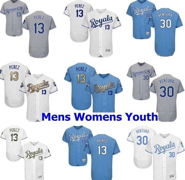 men women youth kids kc royals jersey 30 yordano ventura 13 salvador perez home blue white grey baseball jerseys, Blue;black
men women youth kids kc royals jersey 30 yordano ventura 13 salvador perez home blue white grey baseball jerseys, Blue;black