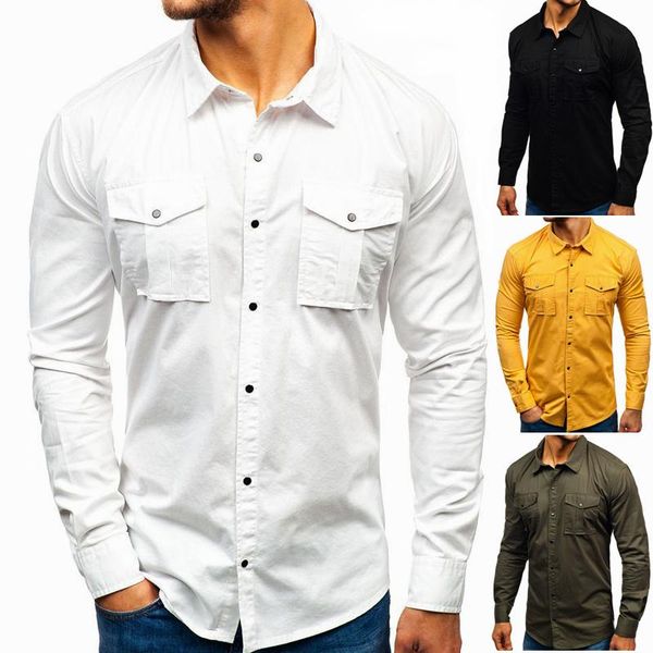 men's casual shirts 2021 men cotton long sleeve smart shirt male fashion turn-down collar single breasted double pocket white -3xl, White;black
men's casual shirts 2021 men cotton long sleeve smart shirt male fashion turn-down collar single breasted double pocket white -3xl, White;black