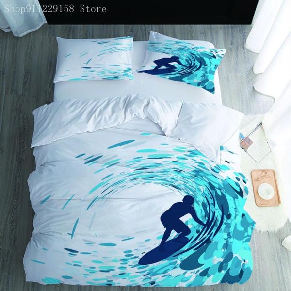 bedding sets twin set bedroom comforter white blue duvet cover king size boy girl