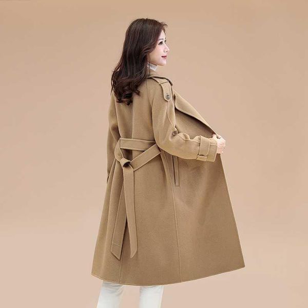 women's wool & blends 2021 fashion clothing autumn and winter double-sided jacket long suit collar slim fit garment, Black
women's wool & blends 2021 fashion clothing autumn and winter double-sided jacket long suit collar slim fit garment, Black