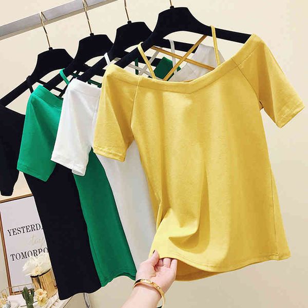 women's t-shirt v-neck back bandage t women summer korean clothes womens tshirt female cotton vogue woman tee femme bol2, White
women's t-shirt v-neck back bandage t women summer korean clothes womens tshirt female cotton vogue woman tee femme bol2, White