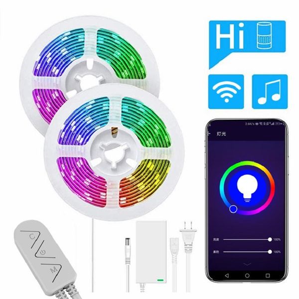 strips rgb led strip lights 16.4ft/5m smd wifi smart waterproof color changing app & remote control for home decoration
strips rgb led strip lights 16.4ft/5m smd wifi smart waterproof color changing app & remote control for home decoration