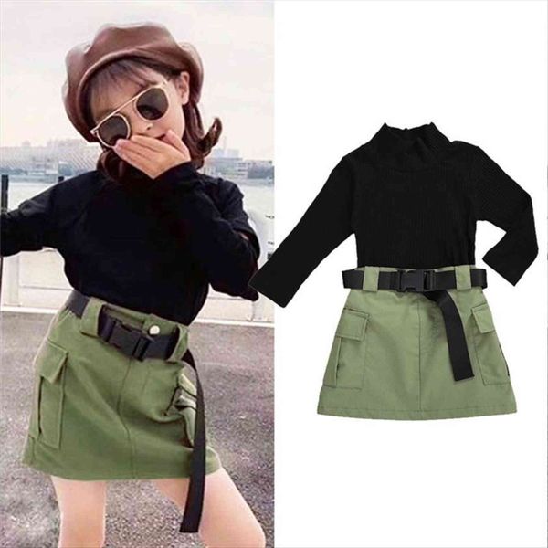 1 6y autumn fashion girls clothes sets 6 colors knit long sleeve black sweater army green skirts belt, White
1 6y autumn fashion girls clothes sets 6 colors knit long sleeve black sweater army green skirts belt, White