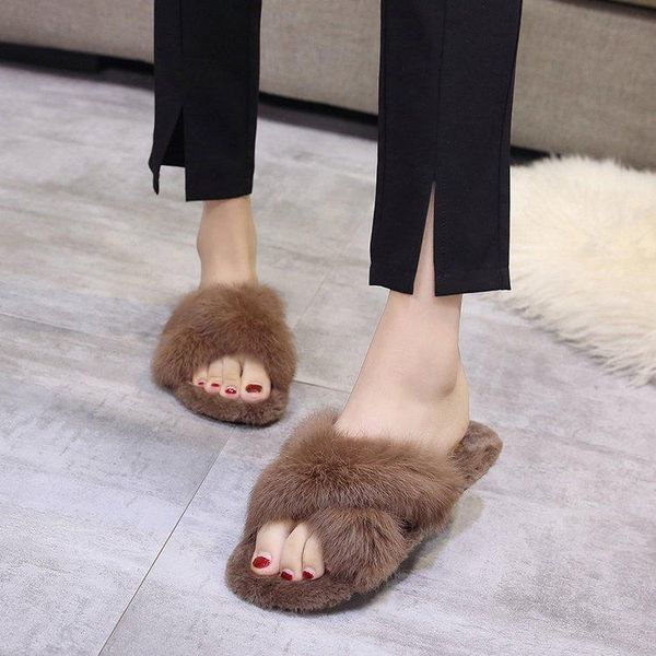 slippers fur flats open toe slides girls cross band furry sandals solid cut-out lazy women celebrities shoes 4251, Black
slippers fur flats open toe slides girls cross band furry sandals solid cut-out lazy women celebrities shoes 4251, Black