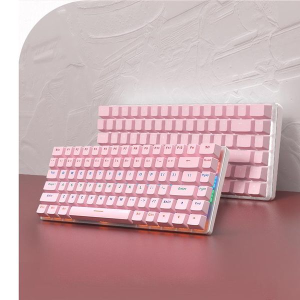 pink ak33 mechanical gaming keyboard 82 keys layout cute white backlit green switch for win pc deskgamer keyboards
pink ak33 mechanical gaming keyboard 82 keys layout cute white backlit green switch for win pc deskgamer keyboards