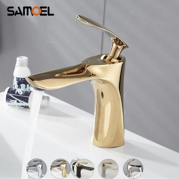 bathroom sink faucets samoel modern luxury brass gold mixer taps deck mount est white basin water tap g1103