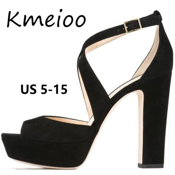 kmeioo brand platform sandals us size 5-15 super high heel 12cm cross strap block heels women's banquet evening wedding shoes, Black
kmeioo brand platform sandals us size 5-15 super high heel 12cm cross strap block heels women's banquet evening wedding shoes, Black