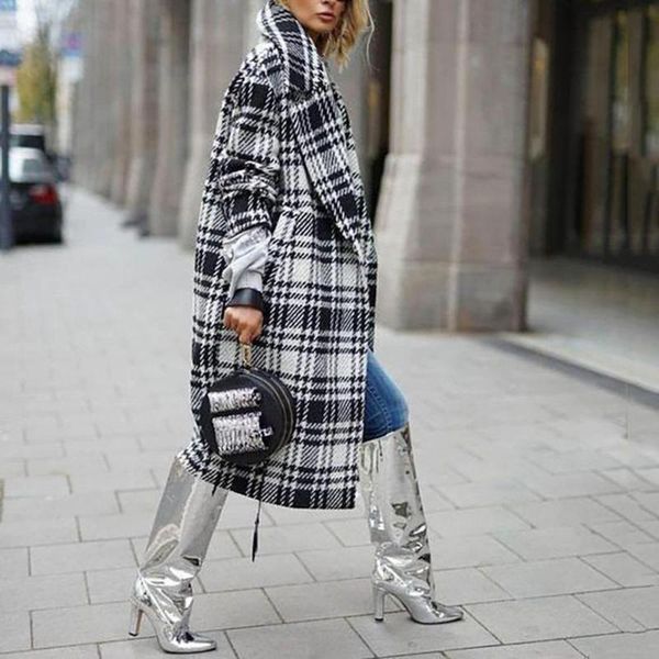 women's wool & blends autumn winter warm coat women 2021 fashion streetwear plaid button pockets long sleeve england woolen blazer jac, Black
women's wool & blends autumn winter warm coat women 2021 fashion streetwear plaid button pockets long sleeve england woolen blazer jac, Black