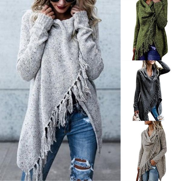 women's sweaters womens plus size long sleeve knit irregular loose pullover sweater oversized tassel gdd88, White;black
women's sweaters womens plus size long sleeve knit irregular loose pullover sweater oversized tassel gdd88, White;black