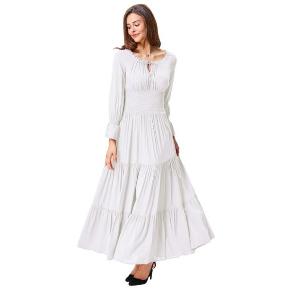 casual dresses retro vintage long sleeve comfortable cotton renaissance dress women summer black white maxi elegant solid gothic, Black;gray 
casual dresses retro vintage long sleeve comfortable cotton renaissance dress women summer black white maxi elegant solid gothic, Black;gray