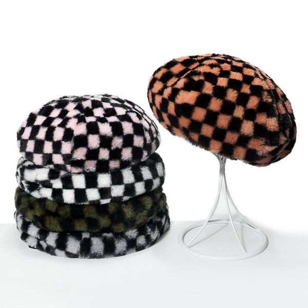 berets plush grid beret hat fashion brand slyte winter and autumn for woman retro summer girl plaid adjustable painter gorros, Blue;gray
berets plush grid beret hat fashion brand slyte winter and autumn for woman retro summer girl plaid adjustable painter gorros, Blue;gray