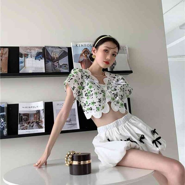 women's knits & tees summer green crop blouse petal edge designer women 2021 short sleeve v neck floral print bow korean fashi, White
women's knits & tees summer green crop blouse petal edge designer women 2021 short sleeve v neck floral print bow korean fashi, White