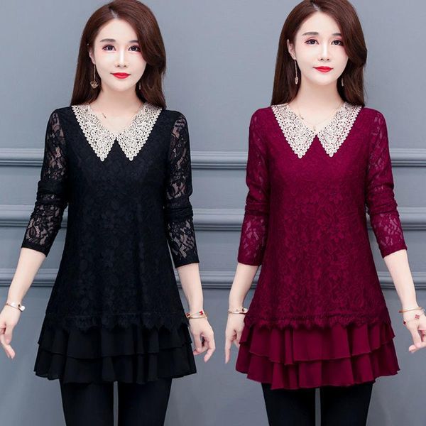women's blouses & shirts spring autumn turndown collar floral lace shirt female elegant long sleeve blouse women hollow out blusa x, White
women's blouses & shirts spring autumn turndown collar floral lace shirt female elegant long sleeve blouse women hollow out blusa x, White
