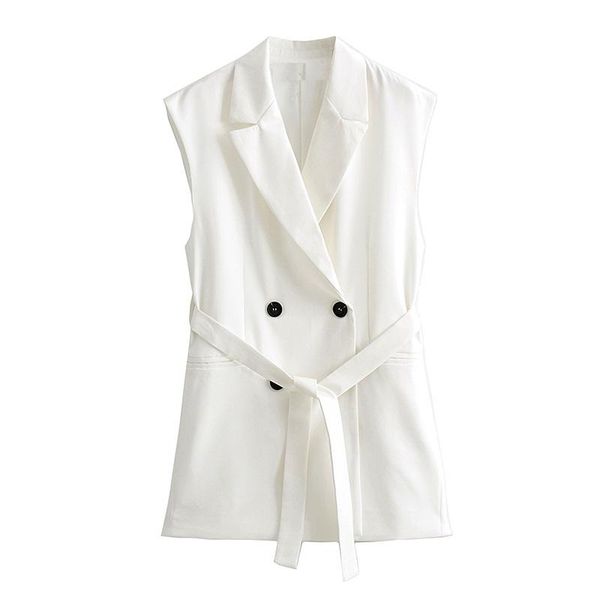 women's vests women 2022 fashion solid color sleeveless double breasted suit vest with belt wear casual pockets streetwear, Black;white
women's vests women 2022 fashion solid color sleeveless double breasted suit vest with belt wear casual pockets streetwear, Black;white