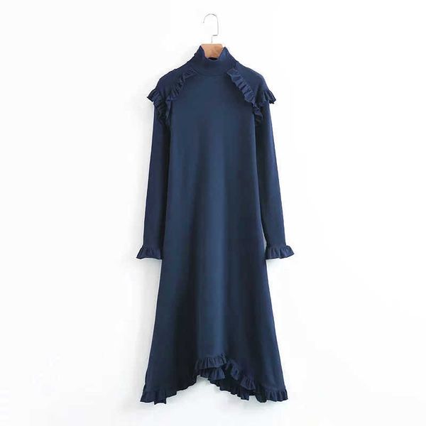 perhaps u navy blue stand collar ruffle long sleeve a line midi dress elegant solid autumn d0672 210529, Black;gray
perhaps u navy blue stand collar ruffle long sleeve a line midi dress elegant solid autumn d0672 210529, Black;gray