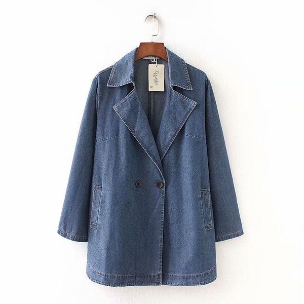 spring 2021 retro washed jeans coat loose plus size medium length windbreaker denim jacket women women's jackets, Black;brown
spring 2021 retro washed jeans coat loose plus size medium length windbreaker denim jacket women women's jackets, Black;brown