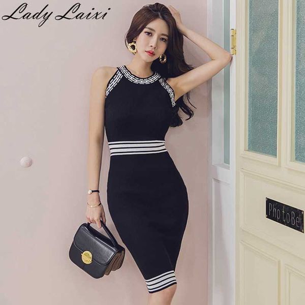 spring summer bottoming sleeveless knitted dress striped patchwork slim sheath bodycon knit casual clubwear vestidos 210529, Black;gray
spring summer bottoming sleeveless knitted dress striped patchwork slim sheath bodycon knit casual clubwear vestidos 210529, Black;gray