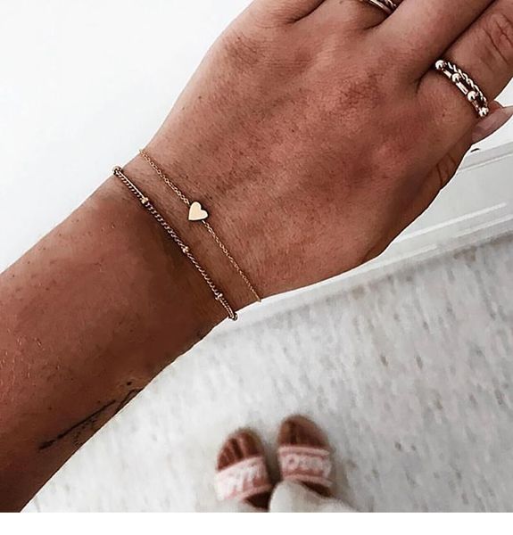 link, chain korean version 2021 fashion bracelet silver gold heart beads double layer ladies heart-shaped simple bangle, Black
link, chain korean version 2021 fashion bracelet silver gold heart beads double layer ladies heart-shaped simple bangle, Black